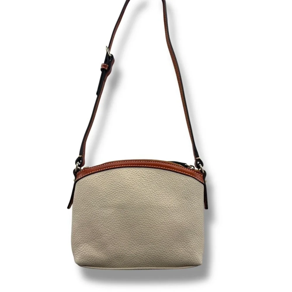 Dooney‎ & Bourke Pebble Grain Crossbody Bone Leather Domed Bag Adjustable Strap
